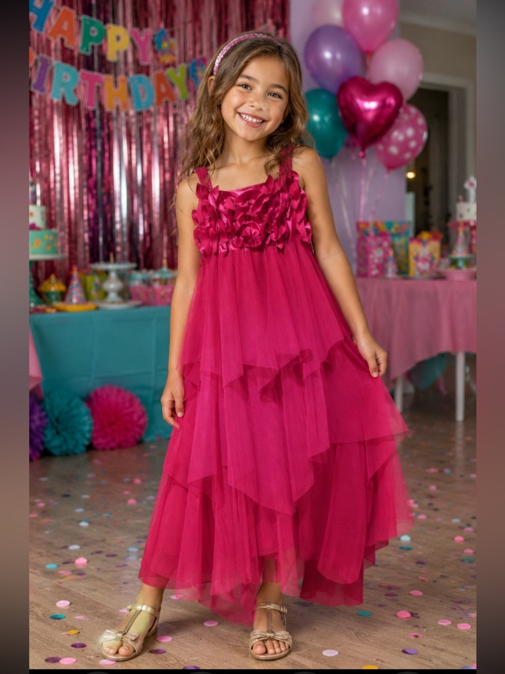 GIRL’S FORMAL DRESS BURGUNDY SIZE 8